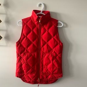 JCREW red quilted vest